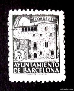 Sellos: BARCELONA, 46, CINCO SELLOS USADOS.